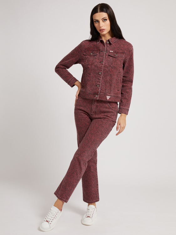 Guess редовно кройно дънково яке червено