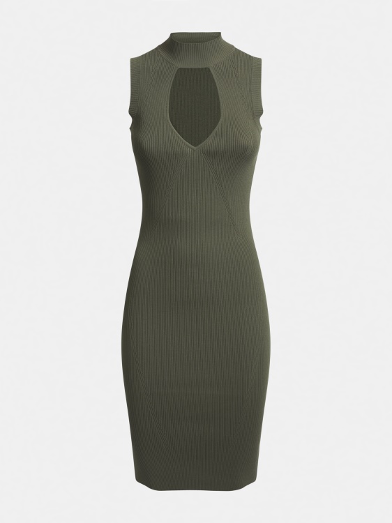 Guess разкроена пуловерна рокля зелена