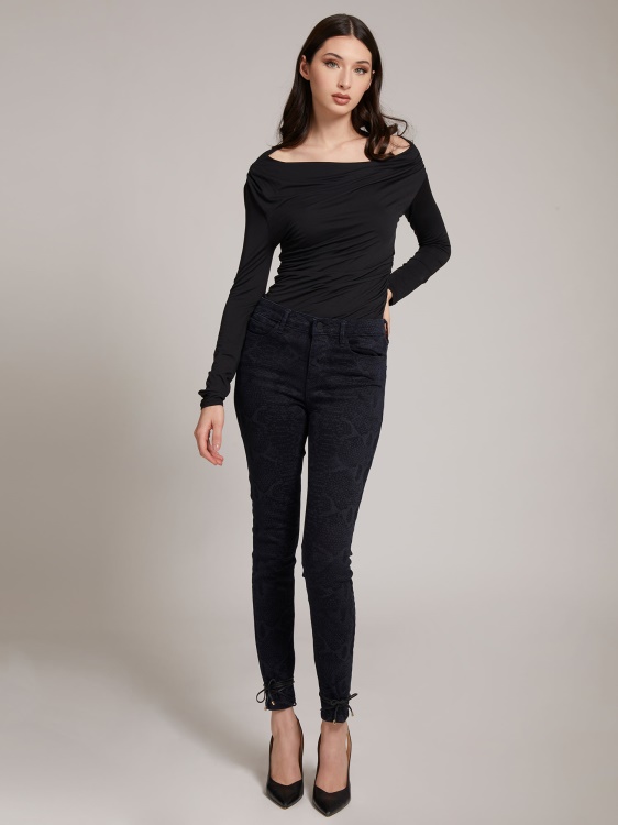 горнище с отворени раме Guess черно