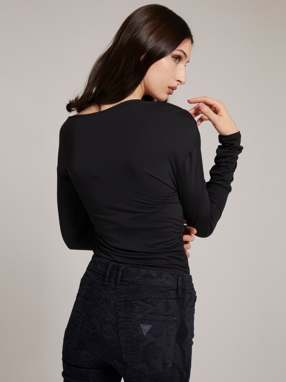 горнище с отворени раме Guess черно