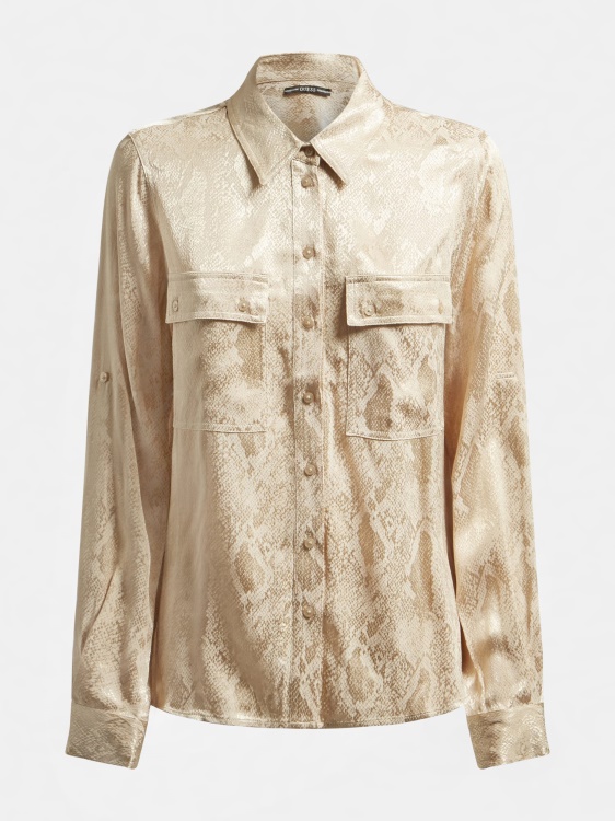 бежова жакардова сатенена риза Guess
