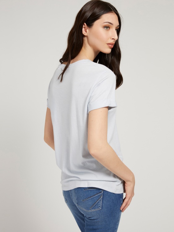 предна тениска с лого Guess светло синьо