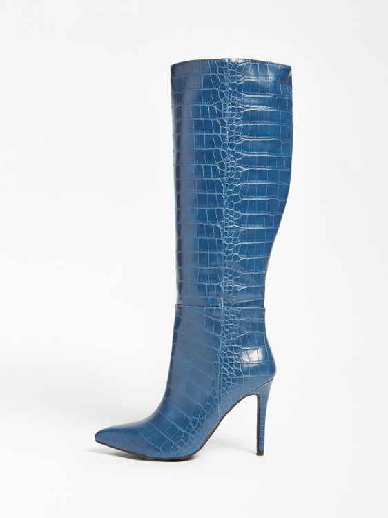 Blue Guess, високи ботуши с крокодил