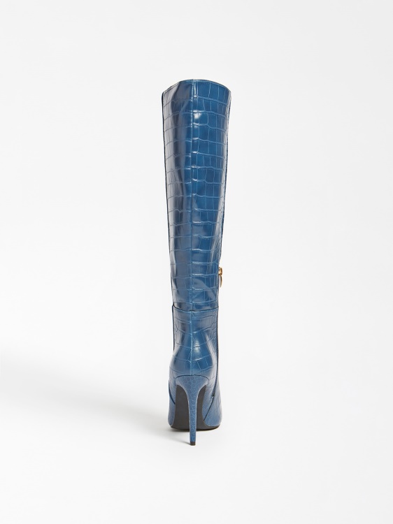 Blue Guess, високи ботуши с крокодил