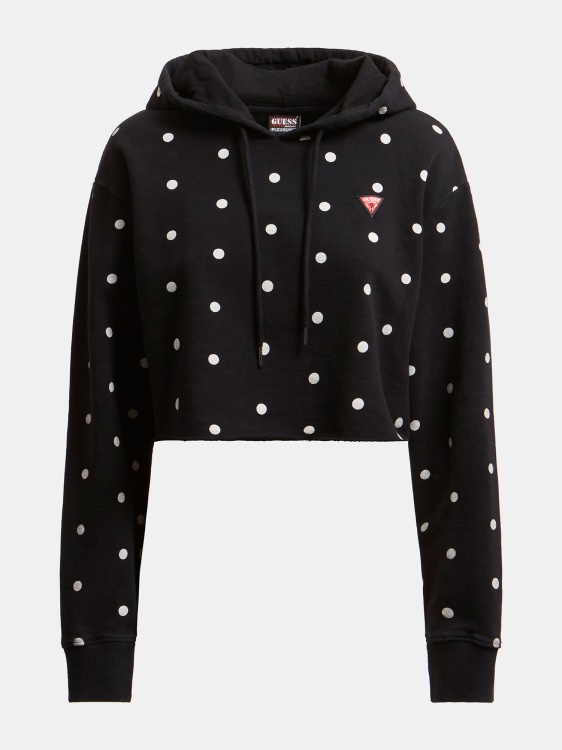 суитшърт Guess Polkadot, черен мулти