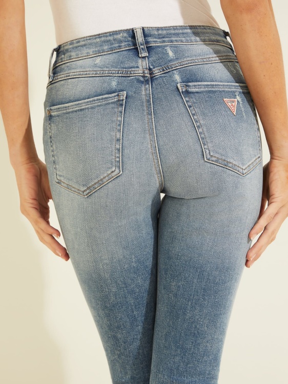 кръпка с тесни дънкови панталони Guess Blue