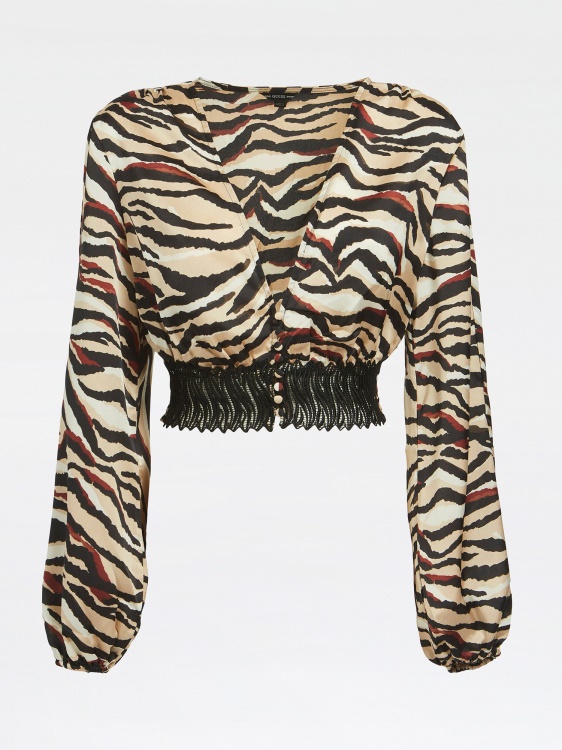 дантелена вложка Crop Top Guess Animalier