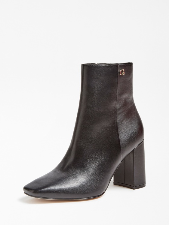черни боти Guess Adelia от естествена кожа