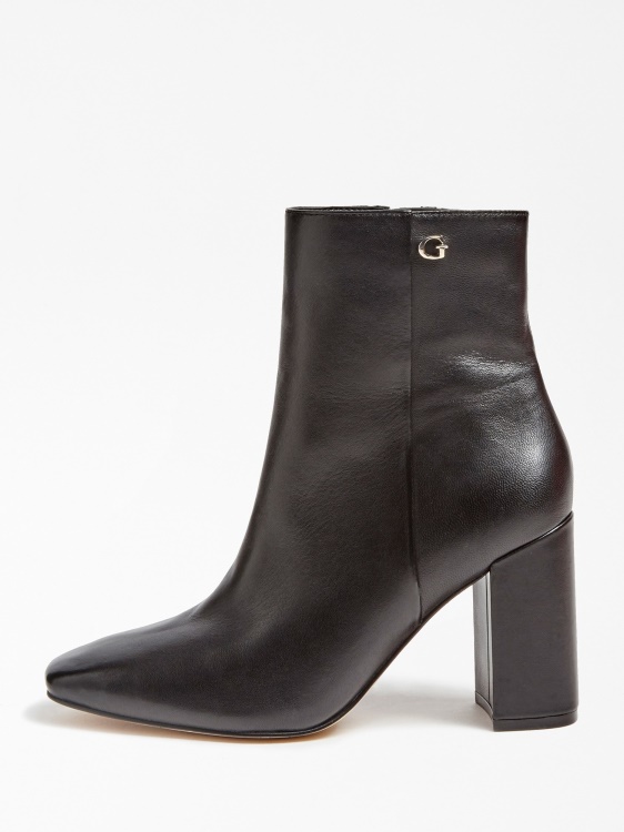 черни боти Guess Adelia от естествена кожа