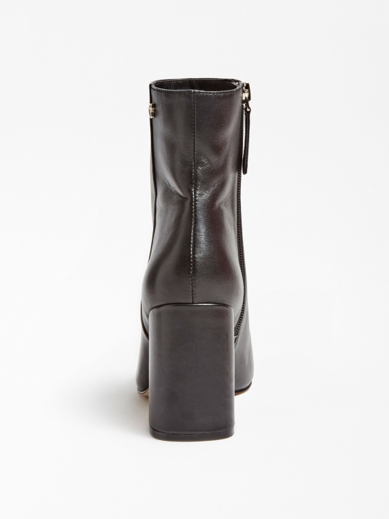 черни боти Guess Adelia от естествена кожа