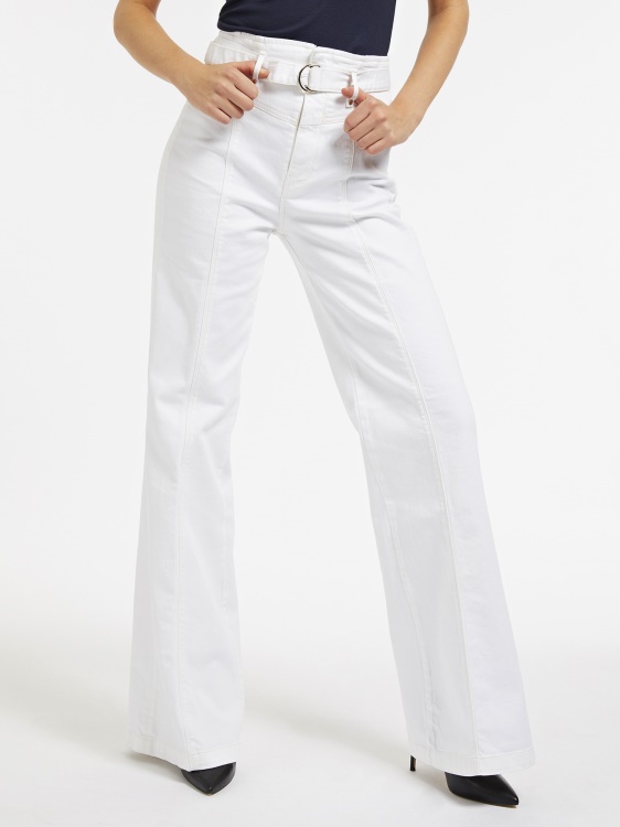 Palazzo Denim панталон Guess бял