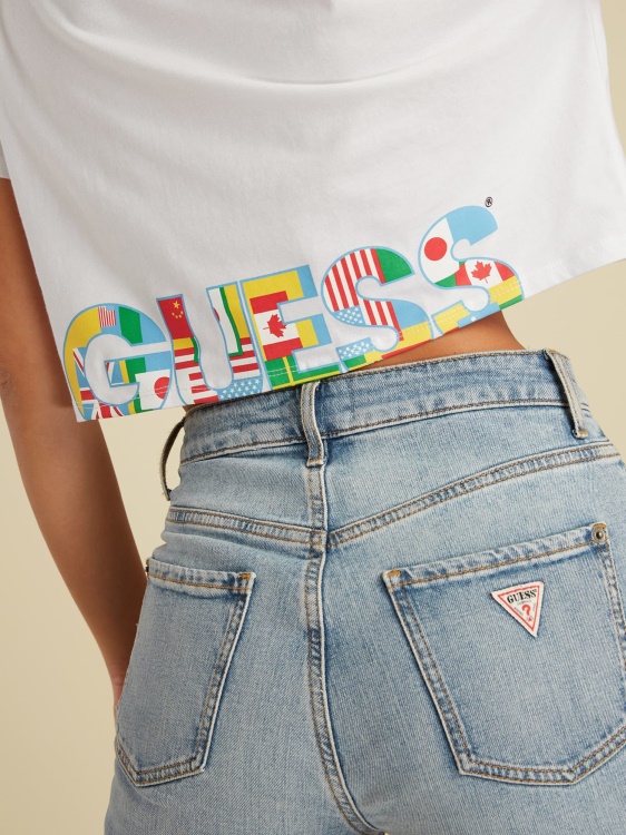 лого на Guess предно изрязване бяло