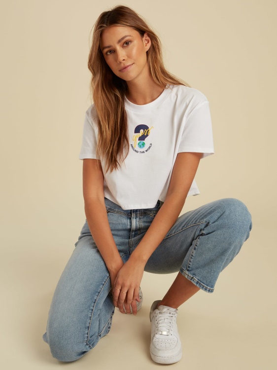 лого на Guess предно изрязване бяло