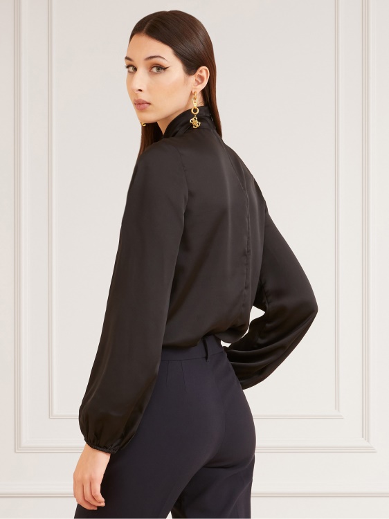 черна сатенена блуза Marciano Guess