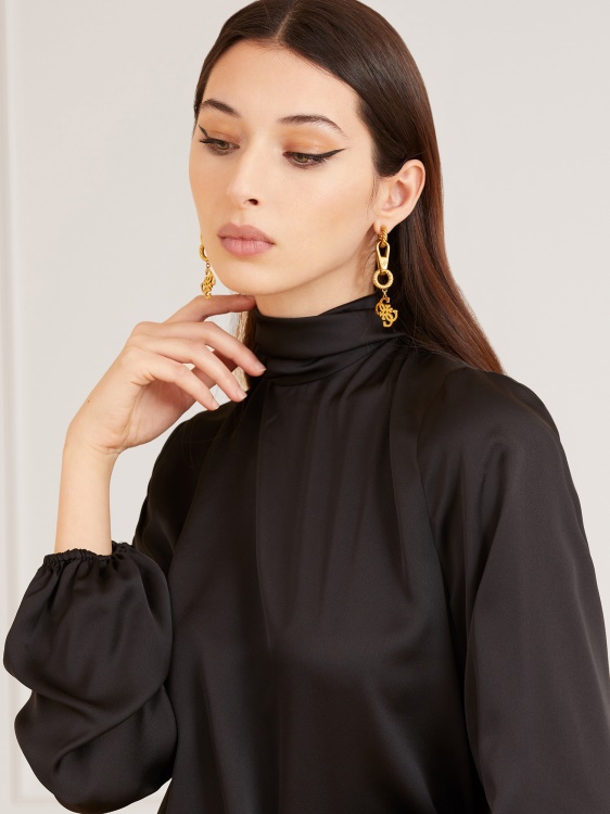 черна сатенена блуза Marciano Guess