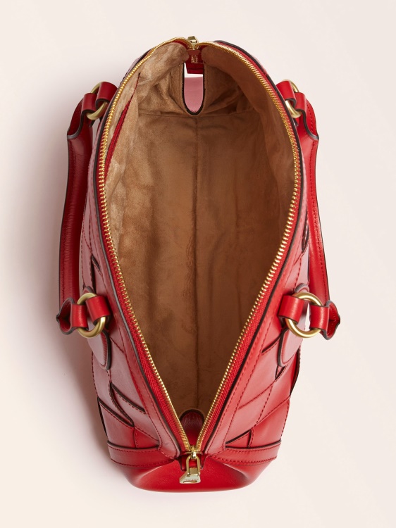 Guess червена луксозна чанта от истинска кожа Giorgia