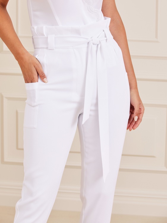 Guess бял панталон с колан Marciano