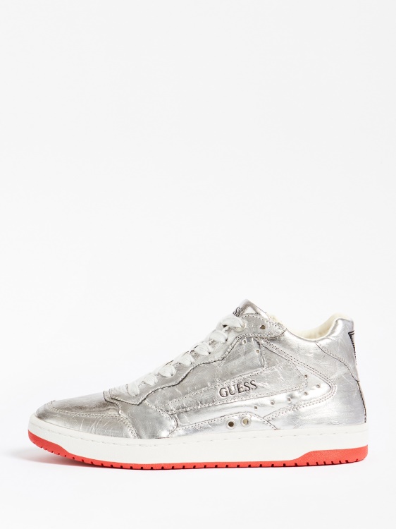 Pesaro ламинирани високи маратонки Guess Silver