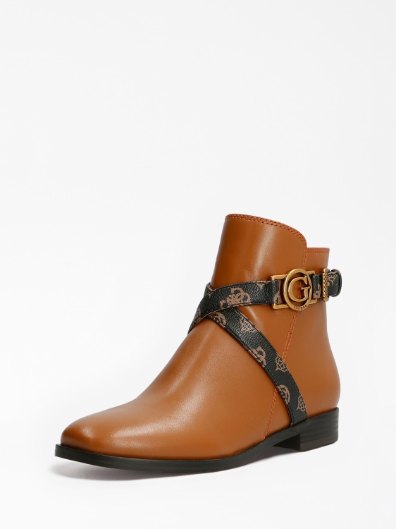 Боти до глезена Floriza естествена кожа Guess кафяви