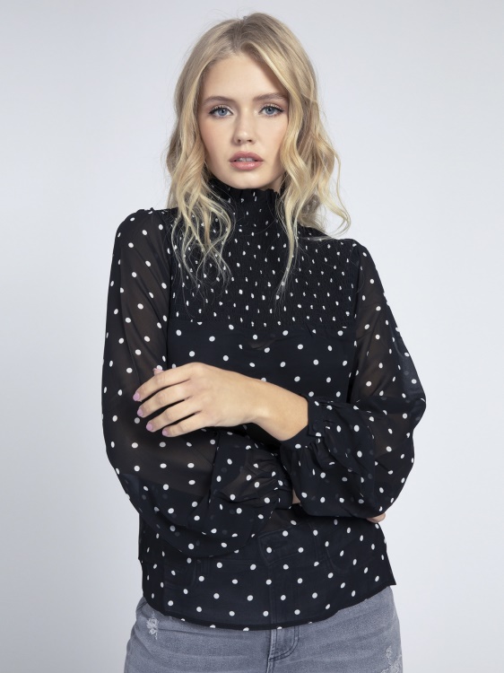 цяла блуза с принт Guess черна мулти