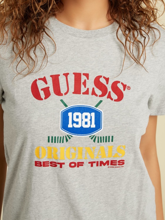 сива тениска с лого отпред Guess