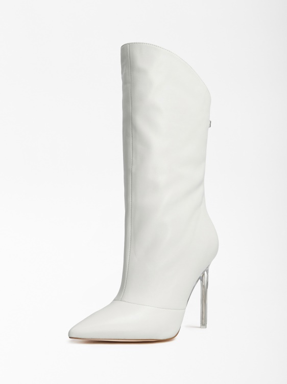 Боти до глезена Samwell естествена кожа Guess бели