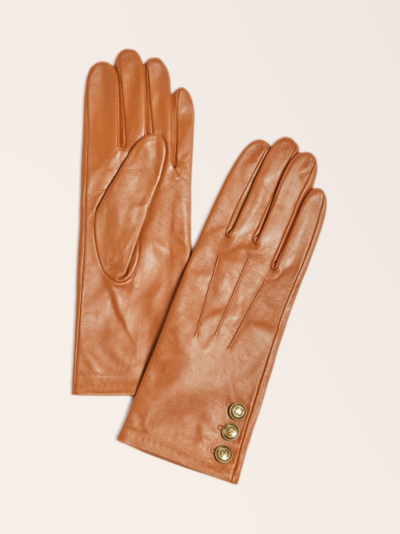 Guess кафяви кожени ръкавици Marciano