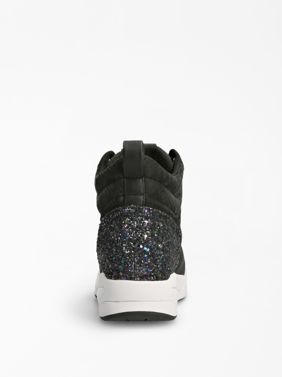 високи маратонки от плътен велур черни Multi Guess
