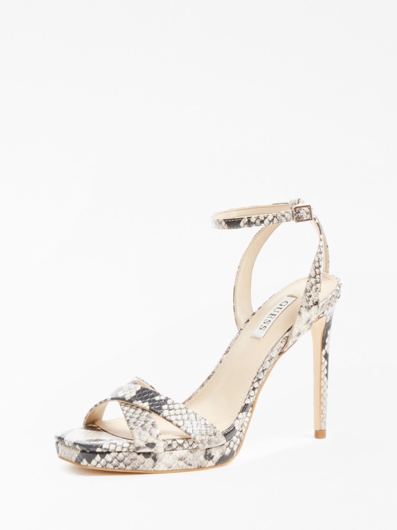 Sandal Karesa щампа на питон Guess сив мулти