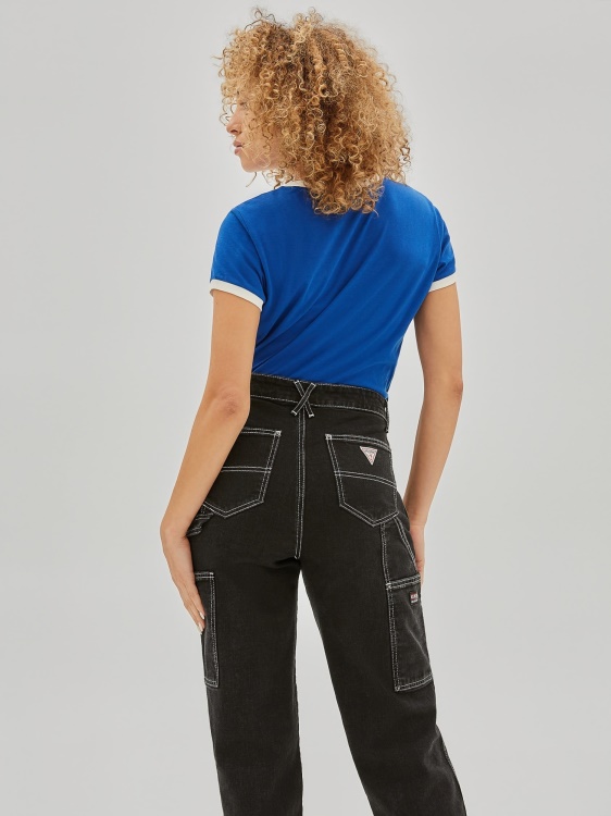 синя тениска с предно лого Guess