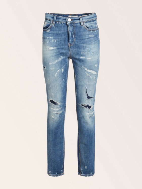 кльощави дънкови панталони ожулвания Guess Blue