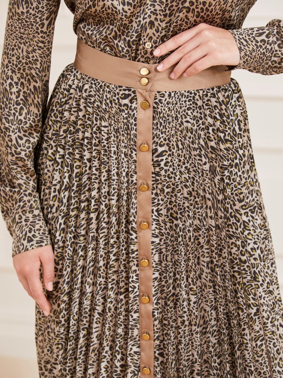 Marciano плисирана миди пола Guess Animalier