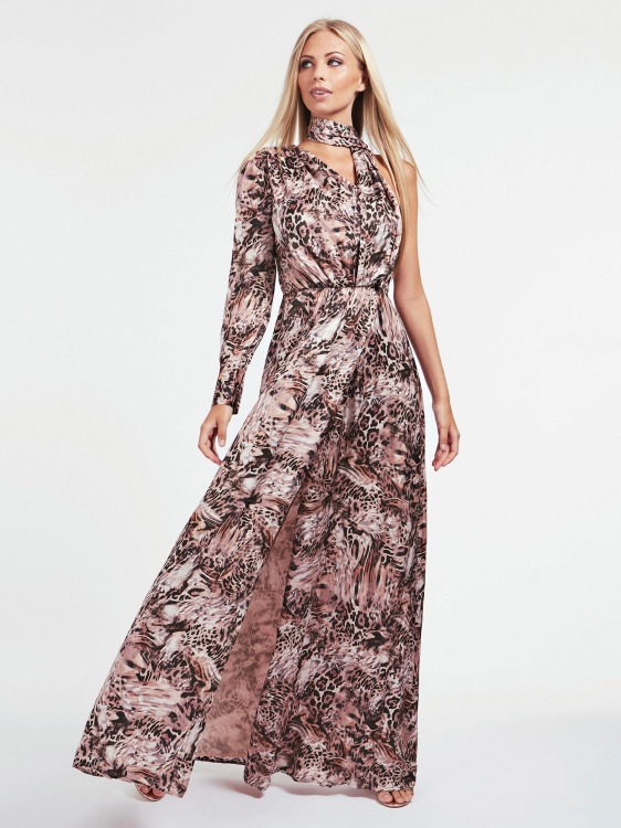 Guess Marciano сатенена рокля Animalier