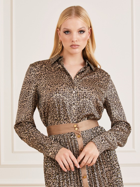 Marciano цяла риза с щампа Animalier Guess