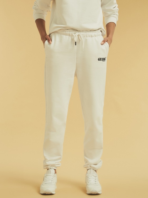лого панталон за джогинг бял Guess