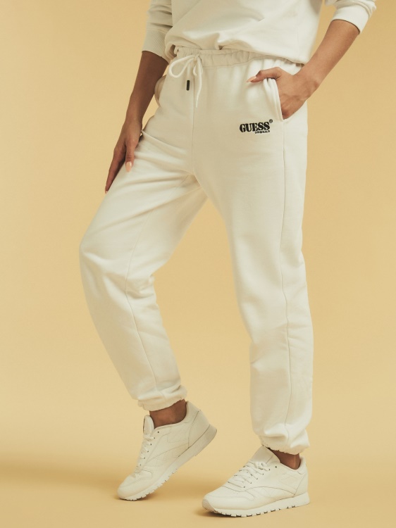 лого панталон за джогинг бял Guess