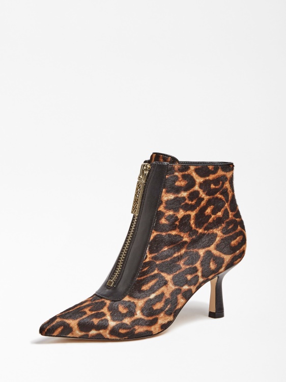 Guess Darbi боти до глезена от естествена кожа Animalier