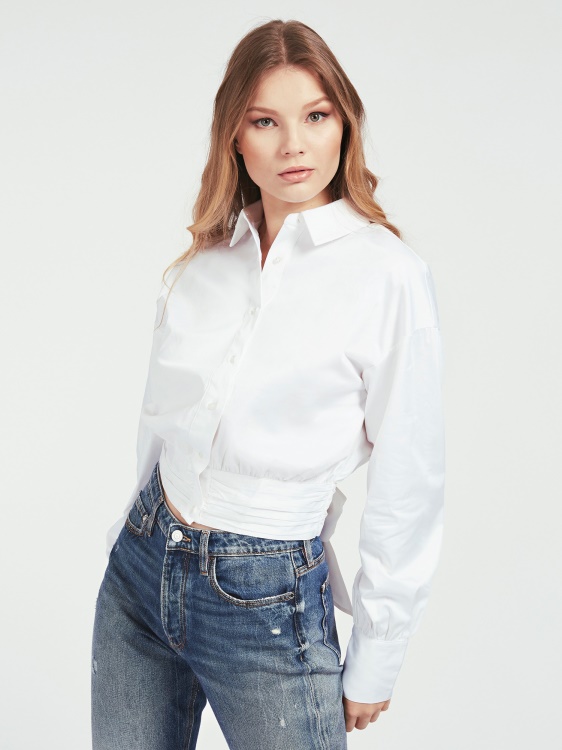 Guess Knot Popeline риза бяла