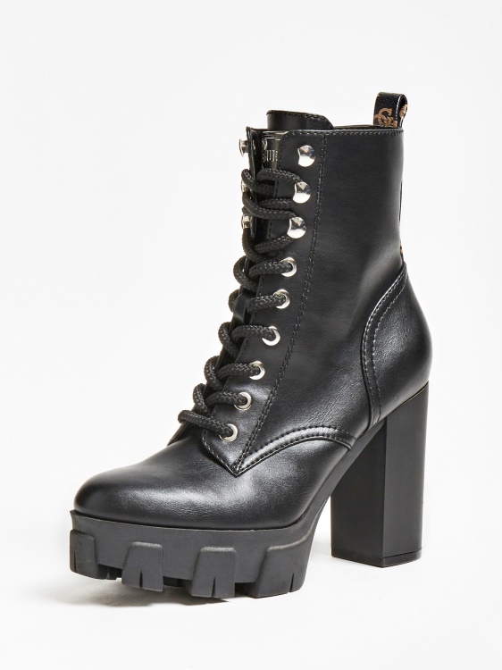 кафява Neesha лъскава бойна обувка Guess