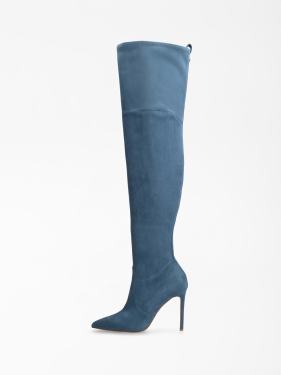 сини велурени ботуши Baiwa Guess