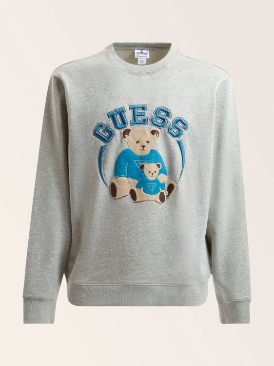 сив суичър Guess с предно лого