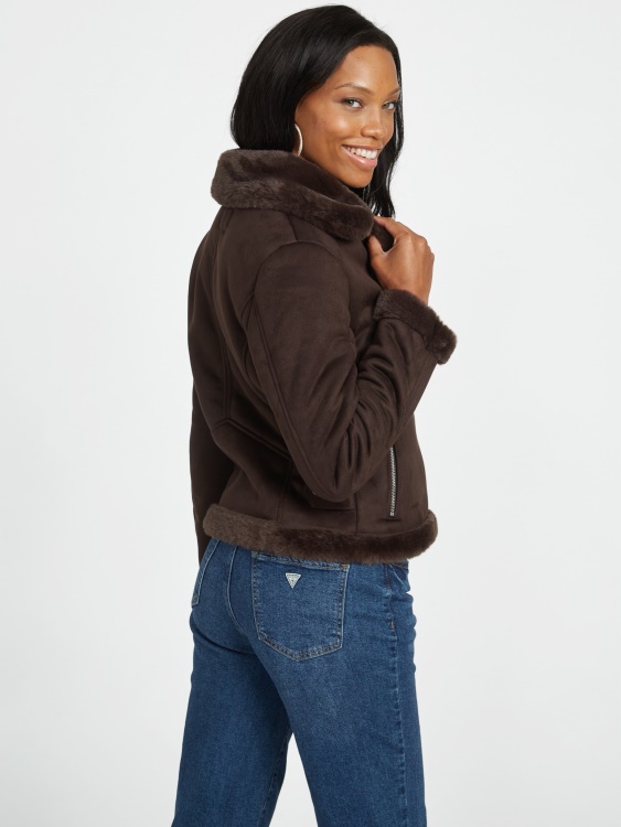 Guess Lavin Shearling Jacket Cup Of Joe