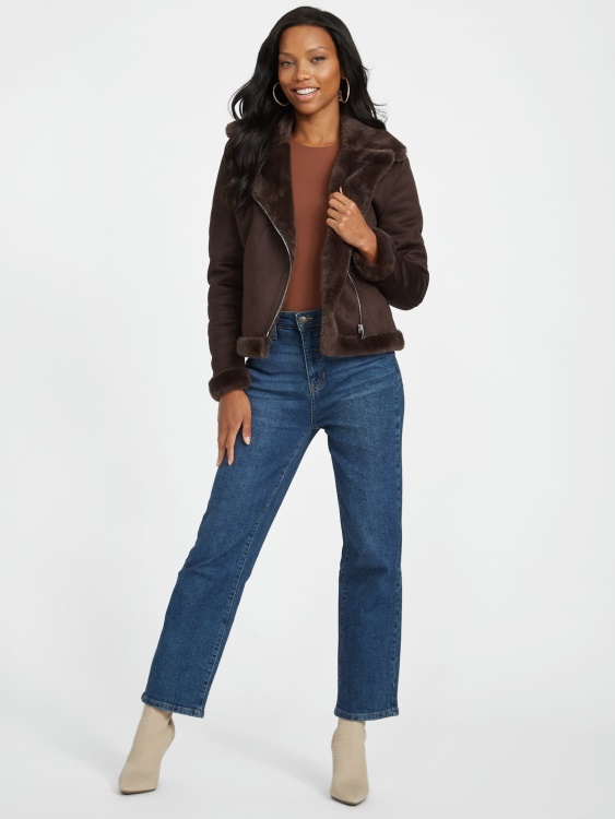 Guess Lavin Shearling Jacket Cup Of Joe