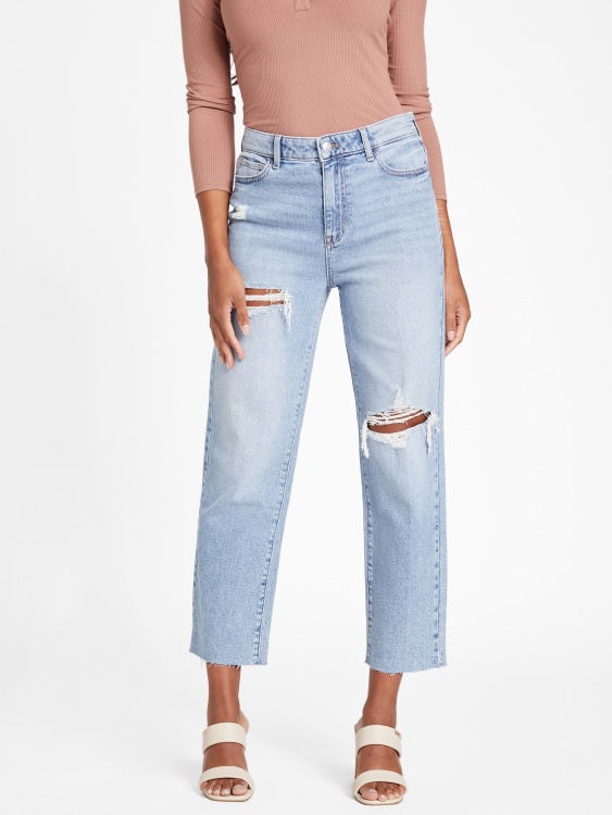 Guess Light Destroy Wash Doja изтощени прави дънки