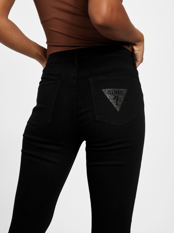 Eco Brenda тесни дънки със средна талия черни Guess