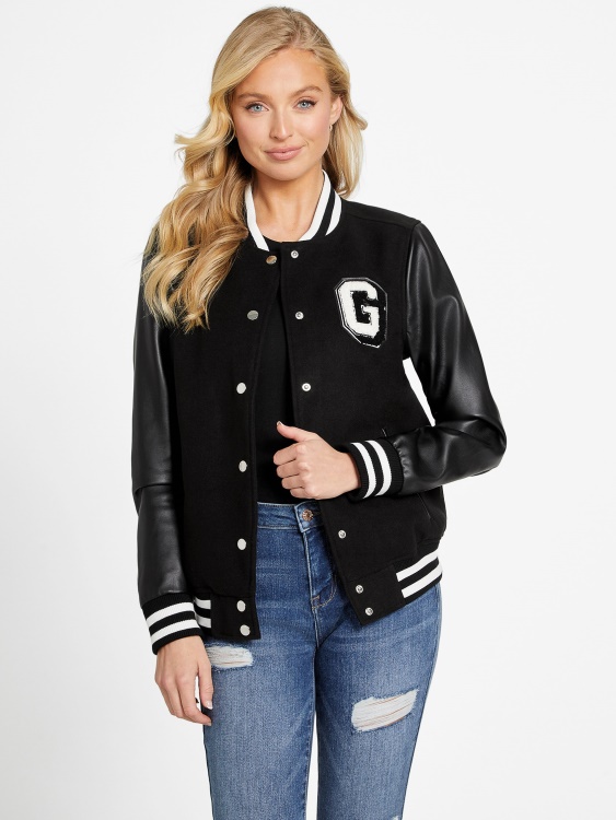 джет черно университетско яке Carola Guess