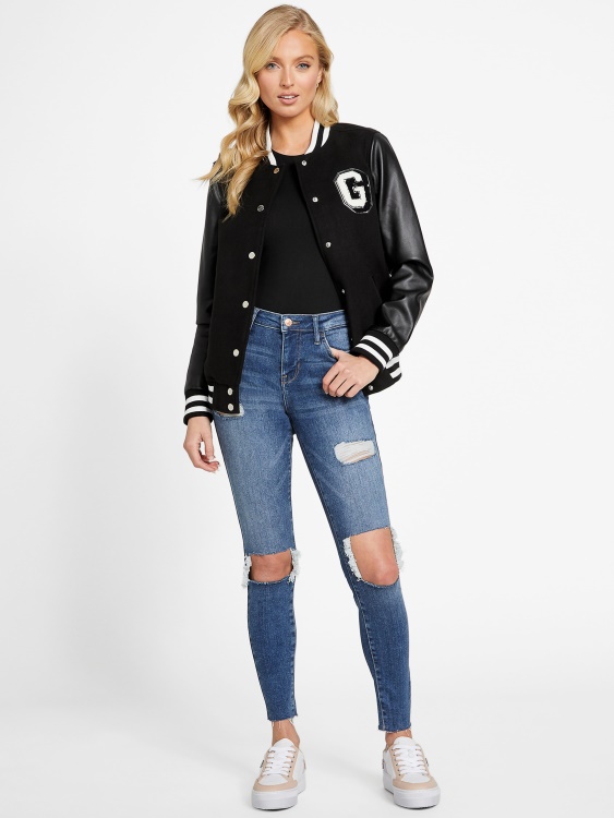 джет черно университетско яке Carola Guess