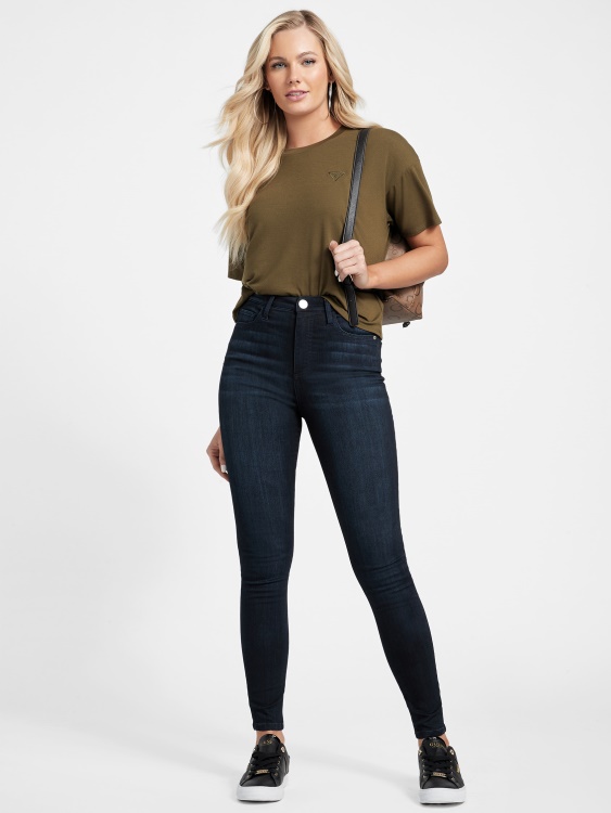 Guess Eco Simmone тесни дънки с висока талия изплакване при пране