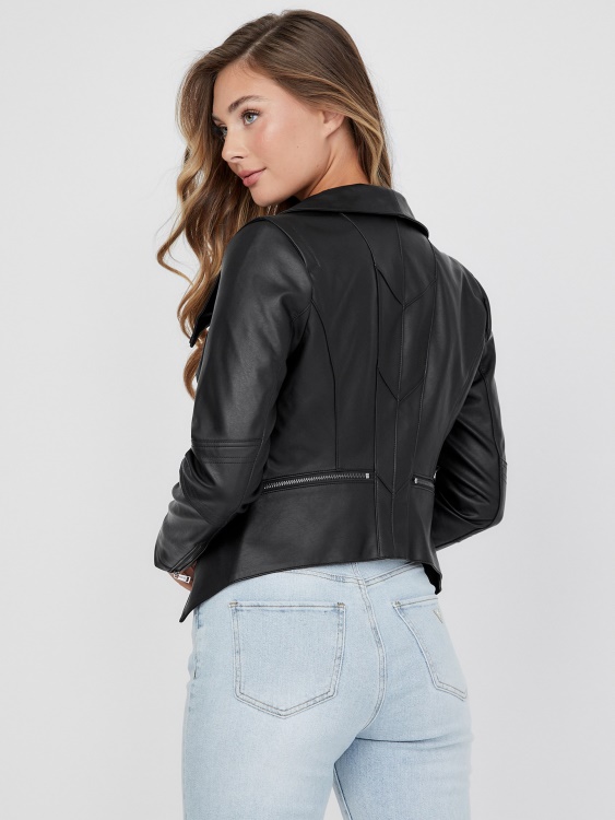 Idra яке от изкуствена кожа джет черен Guess