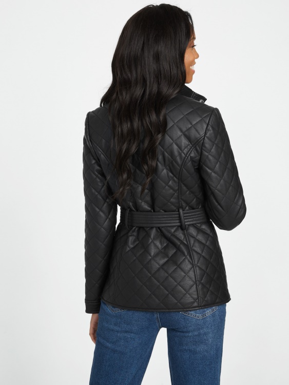 джет черно яке от изкуствена кожа Guess